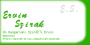 ervin szirak business card